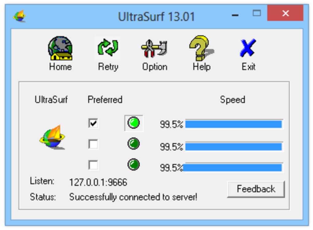 ultrasurf screenshot